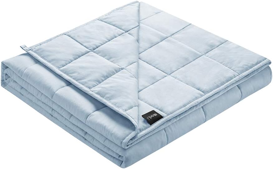 ZonLi Weighted Blanket for Adults - Light Blue Queen Size Comfort