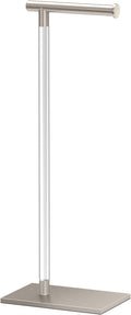 Modern Rectangle Freestanding Toilet Paper Holder in Satin Nickel