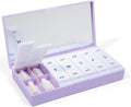 Designer Weekly Pill Box Organizer (AM/PM 2X Daily) - Compact Lilac