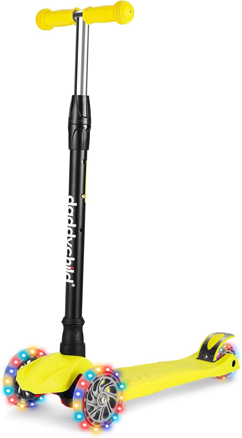 Kids Kick Scooter with Adjustable Height and Flashing Wheels