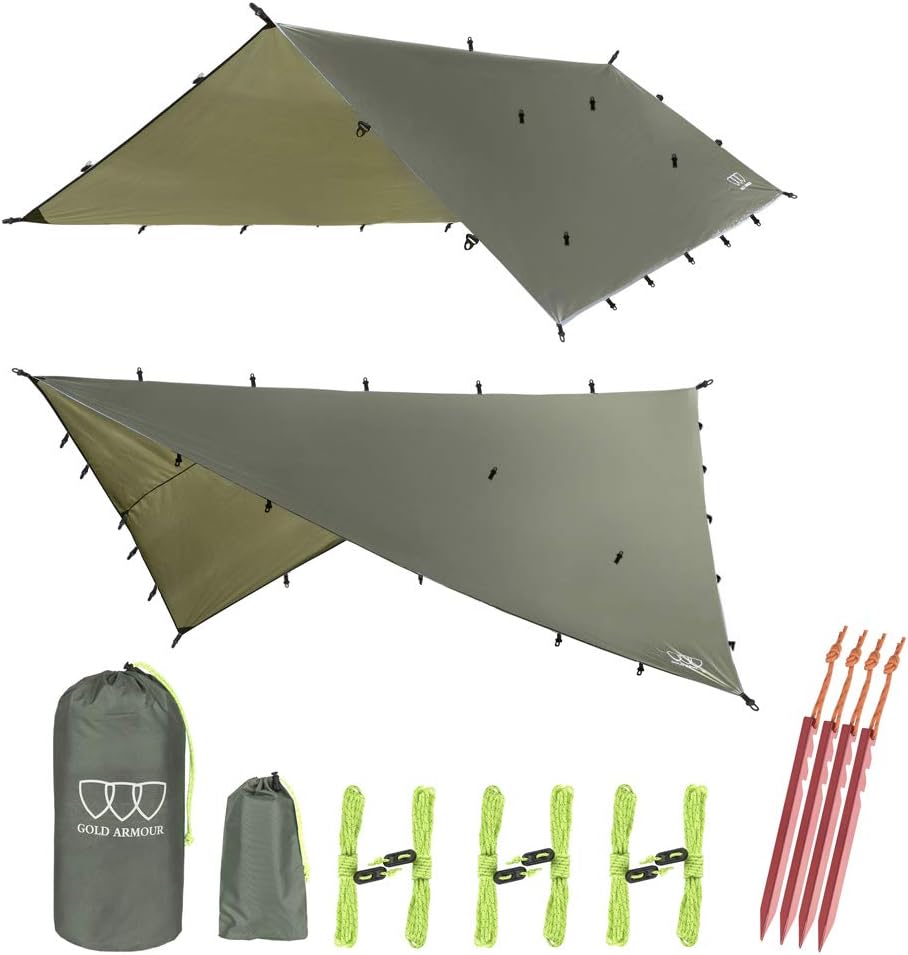 Gold Armour Rainfly Tarp Hammock for Ultimate Weather Protection