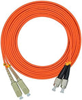 50Meters 160ft SC to FC Duplex OM1 Multimode Fiber Optic Cable