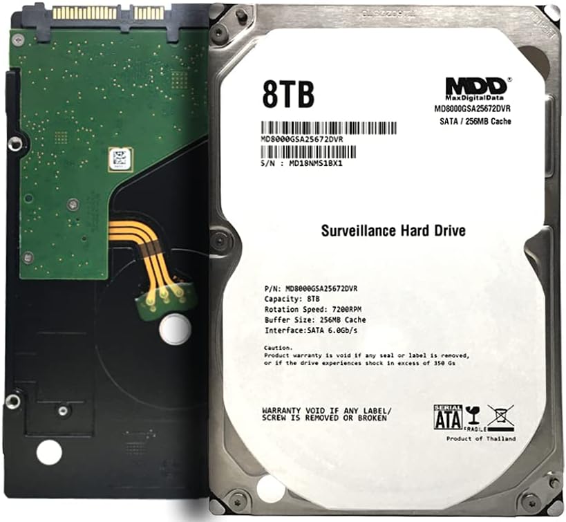 MaxDigitalData 8TB Internal Hard Drive for Surveillance Systems