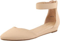 DREAM PAIRS Women's Low Wedge Ankle Strap Flats - Comfortable Dress