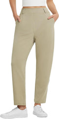 baleaf Womens Ankle Barrel Pants Stretch Travel Pants - Petite Work