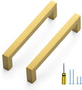 Ravinte 25 Pack Square Cabinet Pulls 5 in Brushed Brass - Modern Gold