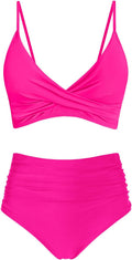 Women's High Waisted Bikini Set - Flattering Twist Front Fit