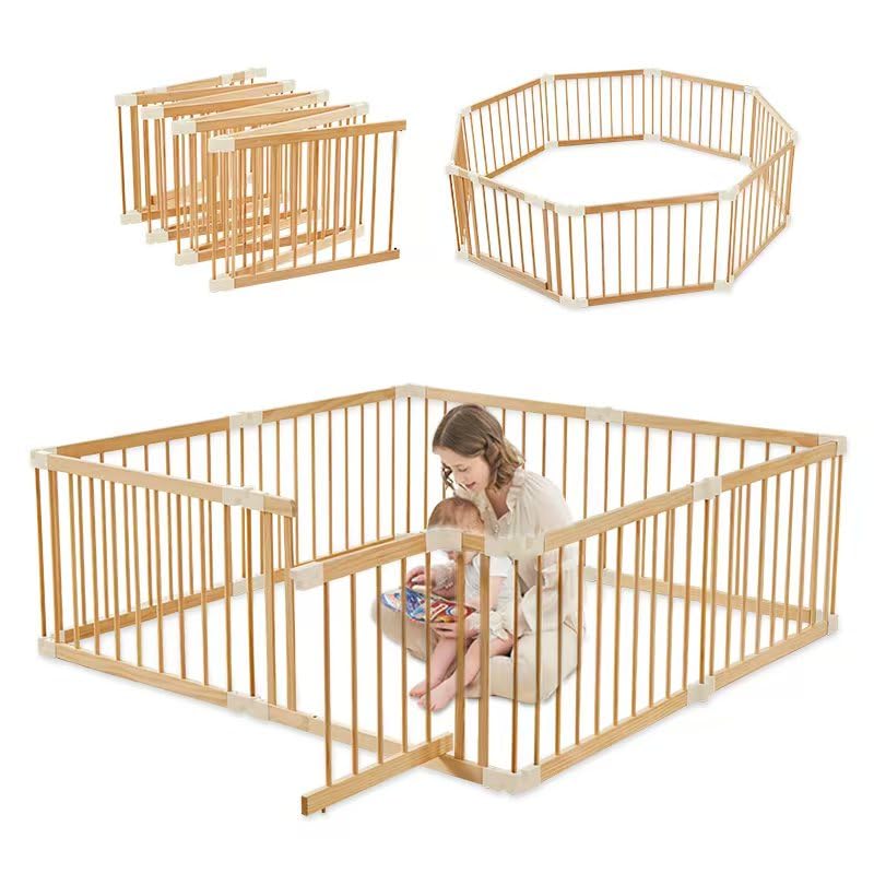 Baby Playpen Door Wooden Fence Large with Expandable Design