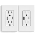 30W USB Outlet Type A/C Fast Charge Wall Outlet with 2 USB Ports - 2