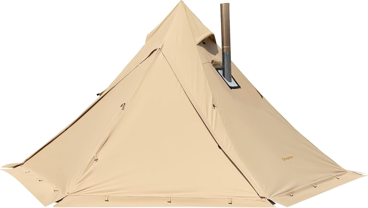 KingCamp 4 Season Cotton Tipi Tent with Stove Jack - Ultimate Camping Comfort