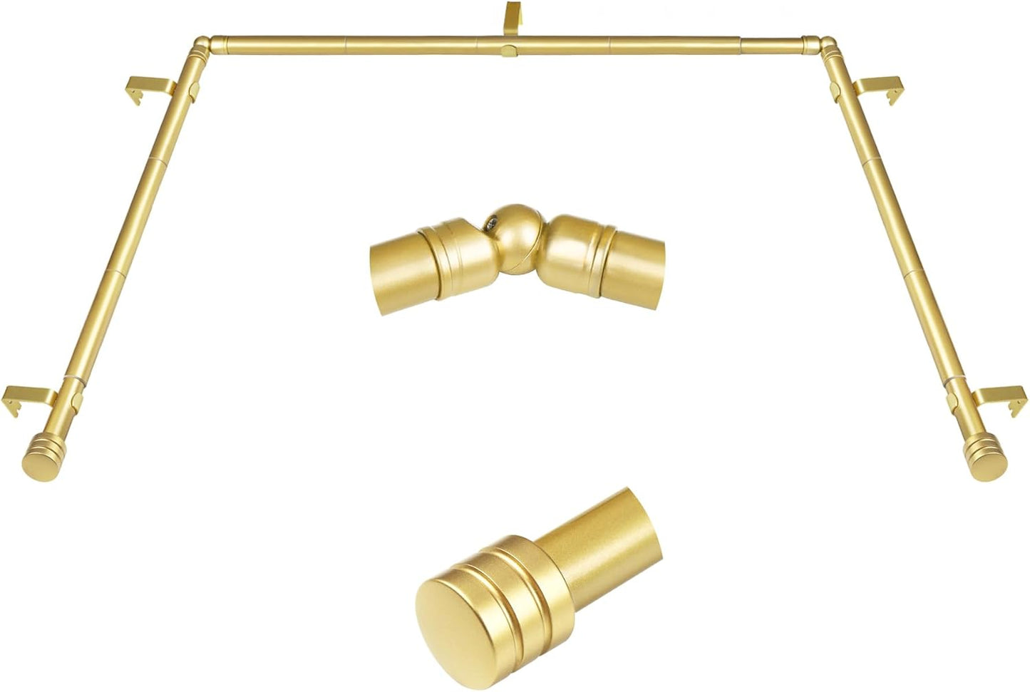 Bay Window Curtain Rods for Decorative Drapery, Heavy Duty Design