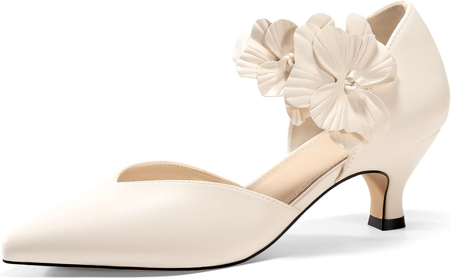 Coutgo Womens Low Kitten Heels for Comfort and Style