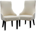 Liykimt Stretch Wingback Side Chair Slipcover - Stretchy Beige Fit