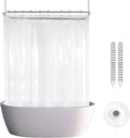 Clawfoot Tub Shower Curtain 180x70 in Clear Liner - Extra Wide Fit