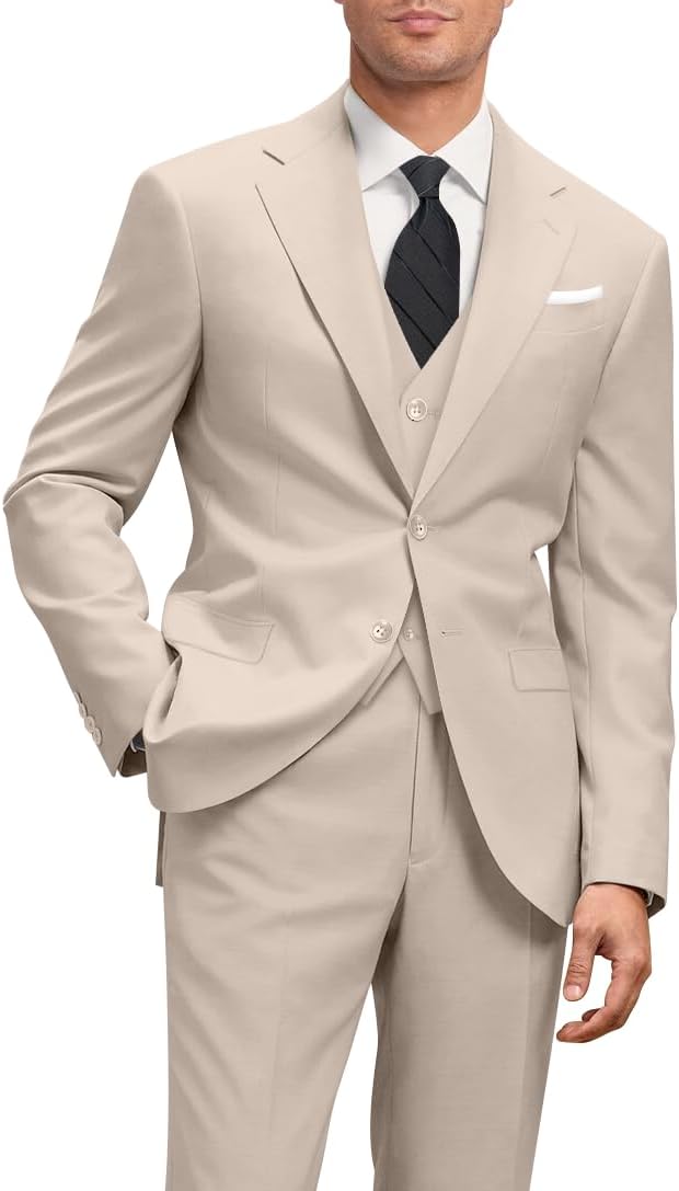 Men's Slim Fit 3 Piece Suit Set with Tie for Any Occasion