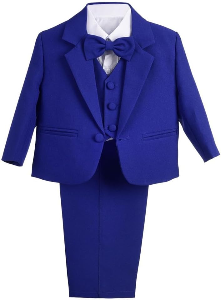 Dressy Daisy Baby Toddler Boy 5 Pcs Tuxedo Suit Set for Events