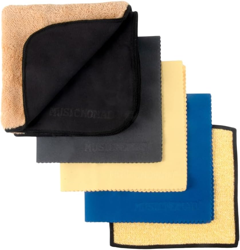 MusicNomad 5 pc. Microfiber Cloth Pack - Shine & Protect Your Guitar!