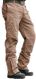CRYSULLY Men's Cotton Multi-Pockets Work Pants - Durable Cold-Weather