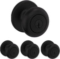 Kwikset Cove Entry Door Knob with Lock and Key - Secure Matte Black