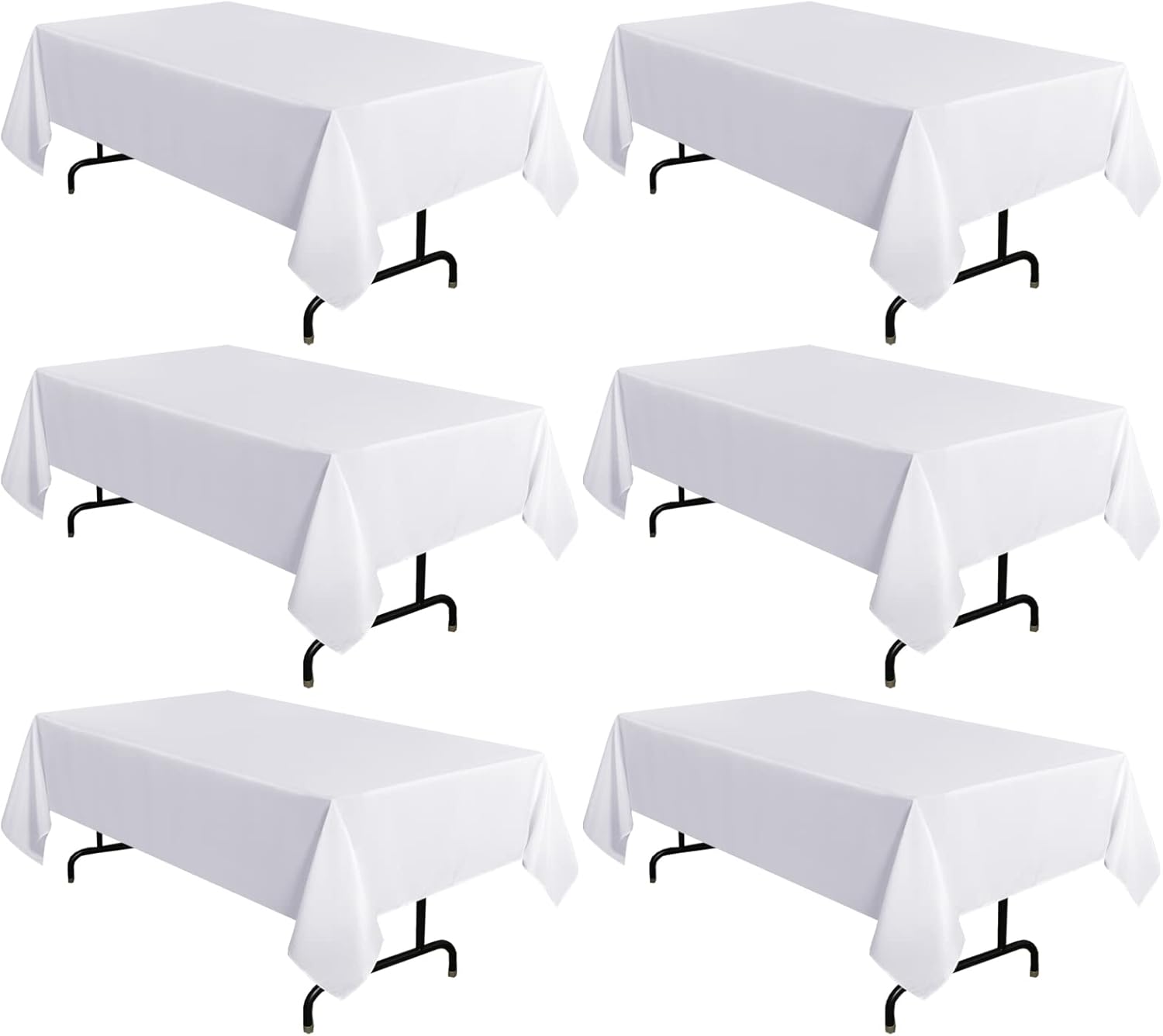 Sancua 6 Pack White Tablecloth 60 x 102 Inch for Events
