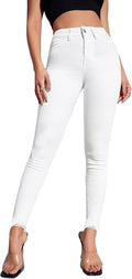 Allimy High Rise Skinny Stretch Ripped Jeans - Comfortable Fit