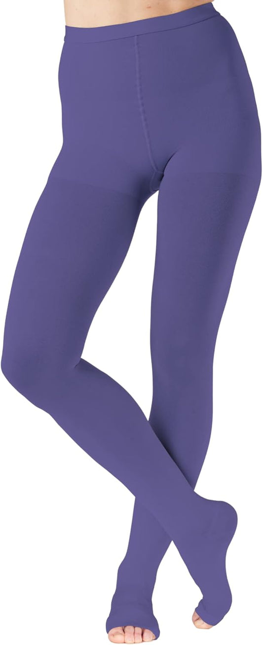 Plus Size Compression Tights for Women - Open Toe Design