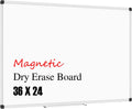 Magnetic Whiteboard 36 x 24 in - Smooth Dry Erase Board for Home