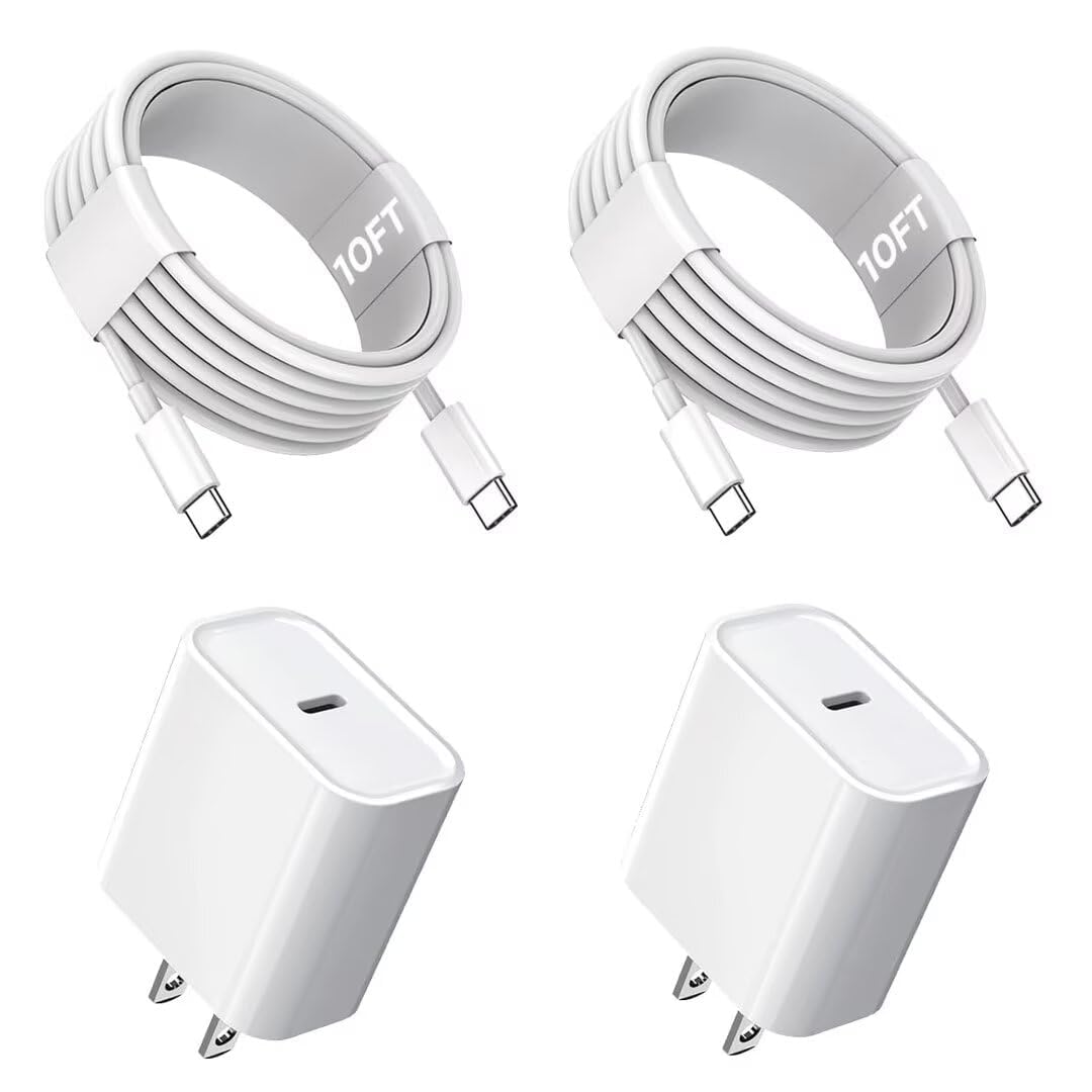 iPhone 16/15 Fast Charger 20W USB C Power Adapter 2-Pack