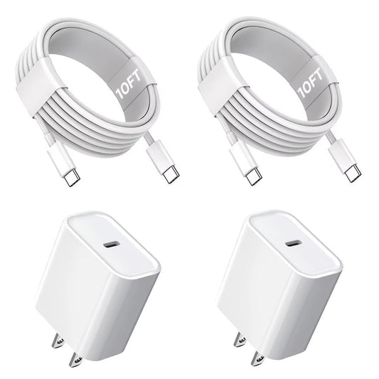 iPhone 16/15 Fast Charger 20W USB C Power Adapter 2-Pack