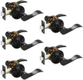 Probrico Door Handles Black 5 Pack Passage Levers - Sleek Wave Design