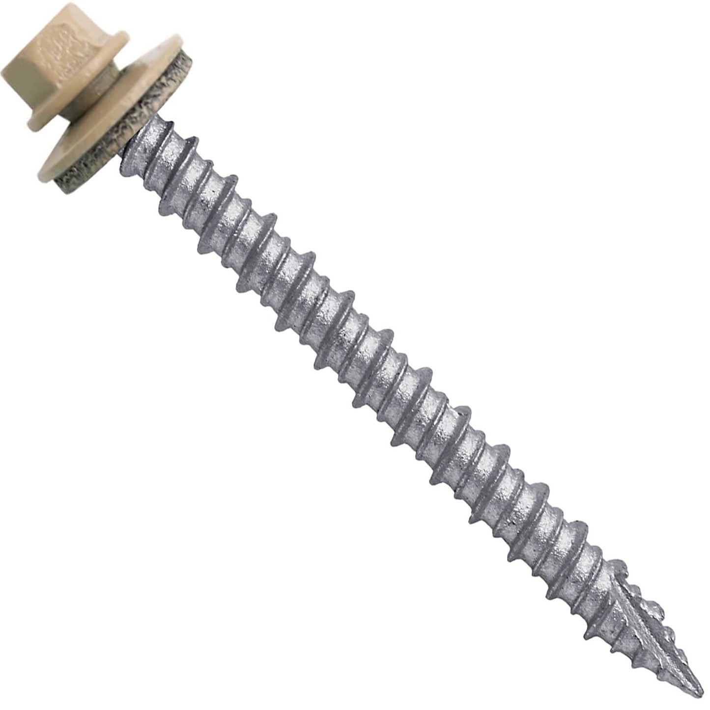 Metal Roofing Screws: 250 Count 10 x 2 in Tan Hex Head
