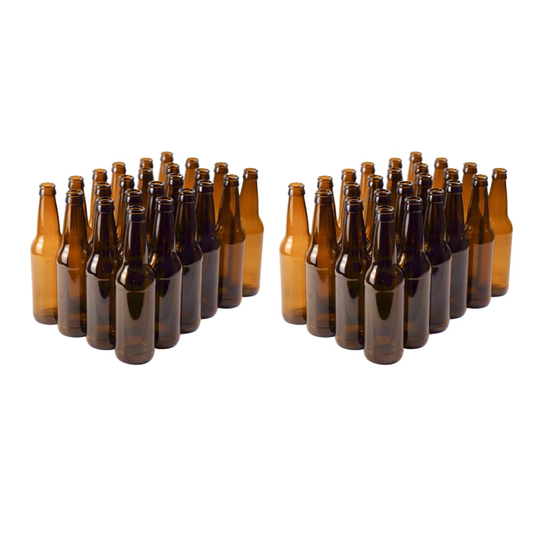 FastRack Amber Beer Bottles 12oz Pack of 48 for Home Brewing