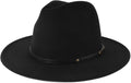 Felt Fedora Hat for Men Women - Multi Size Wide Brim Dress Hat
