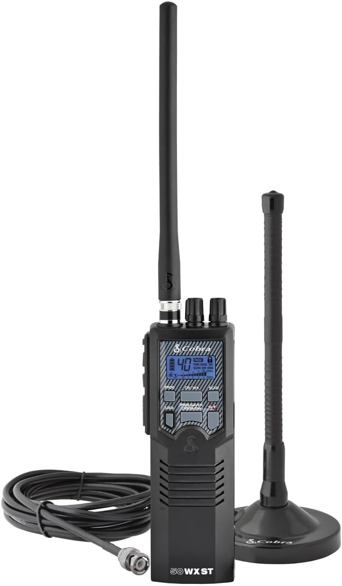 Cobra HHRT50 Road Trip CB Radio with NOAA Alerts and Antenna