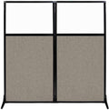 Workstation Partition 66 in x 70 in W/Window - Warm Pebble Fabric