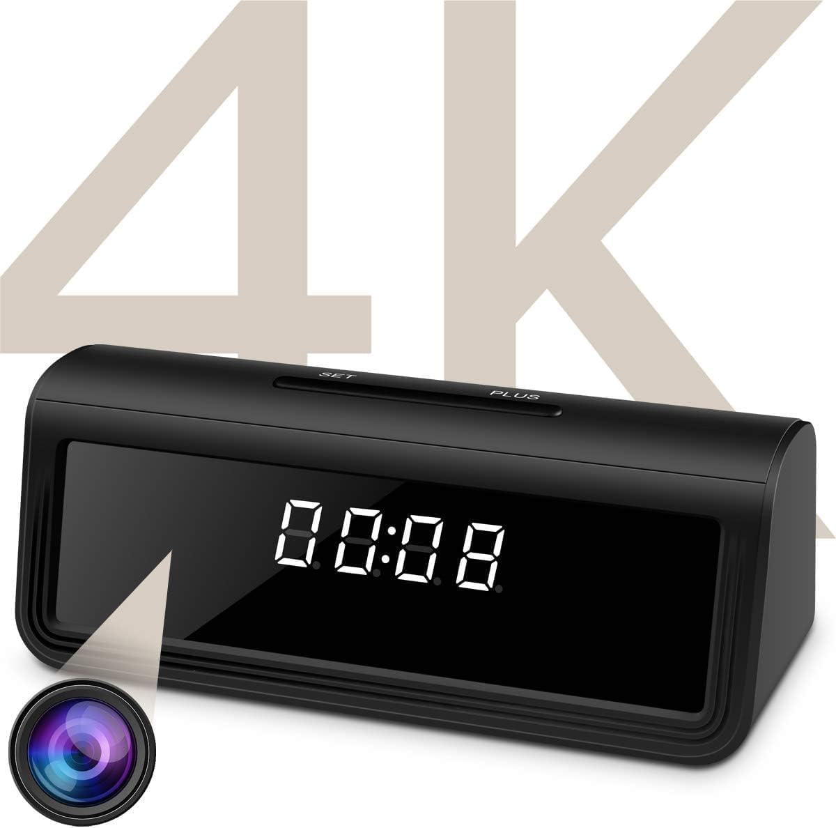 4K Hidden Spy Camera Wireless WiFi Clock Nanny Security Device