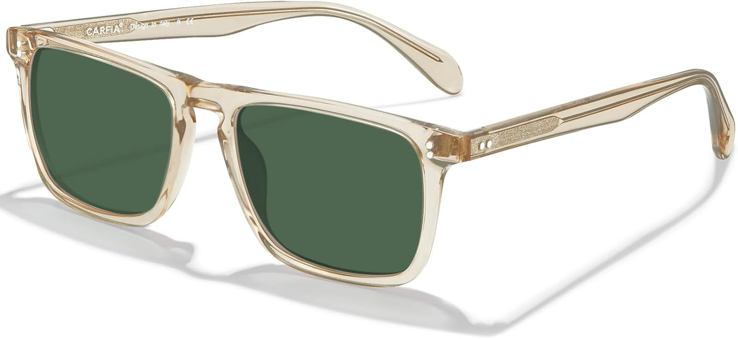 CARFIA Retro Polarized Sunglasses for Men with UV Protection