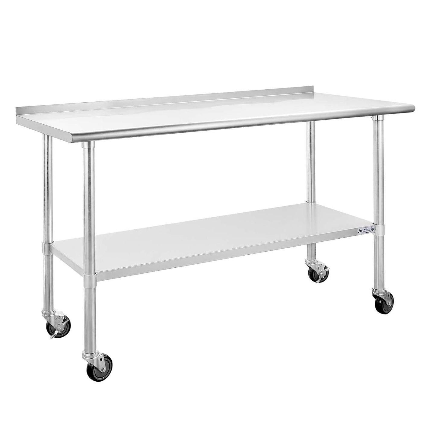 Hally Stainless Steel Table for Prep & Work with Caster Wheels