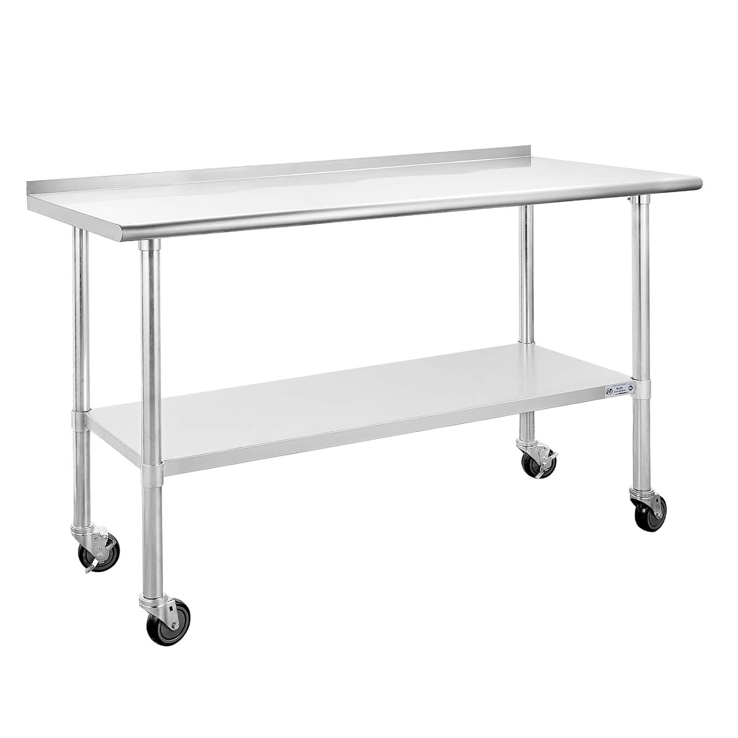 Hally Stainless Steel Table for Prep & Work with Caster Wheels
