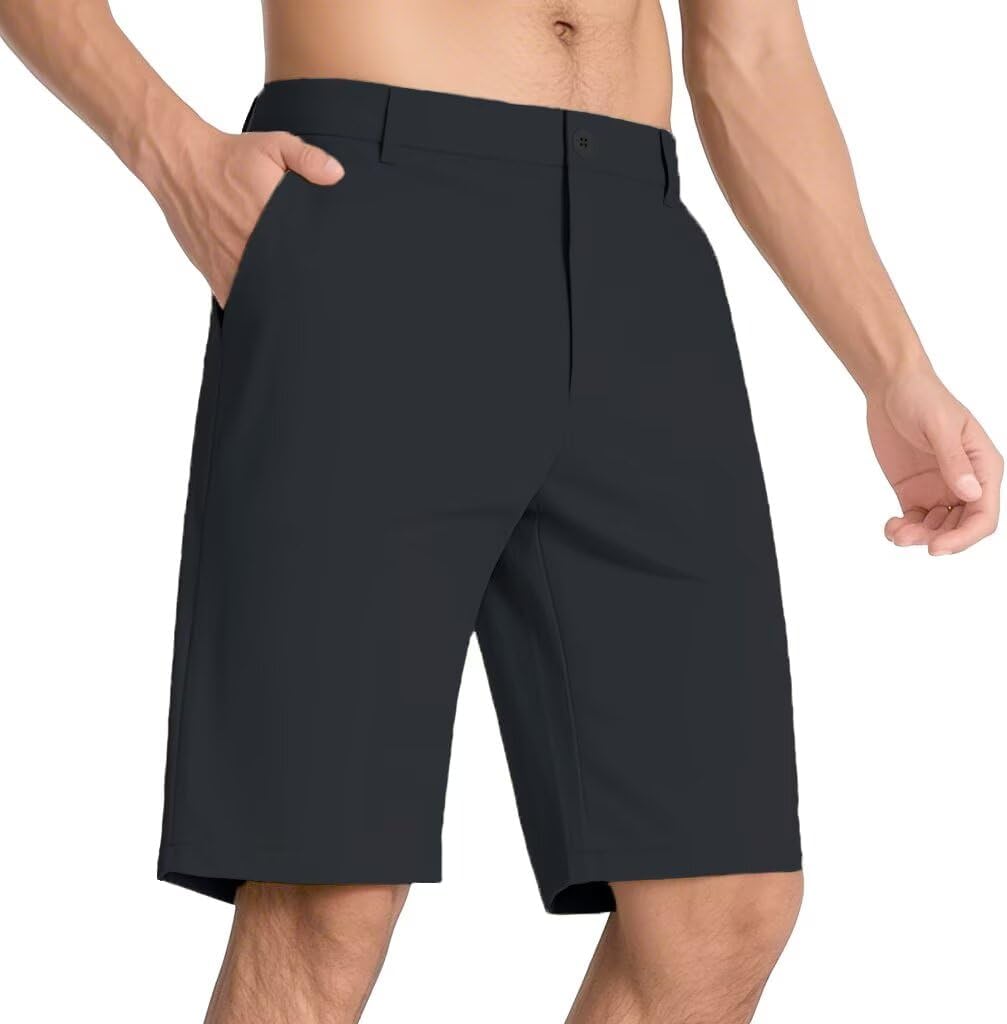 Men's Classic Fit Golf Shorts with 4 Pockets for Comfort