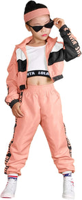 Girls Hip Hop Dance Clothing Set in Bright Green - Soft Cotton Blend