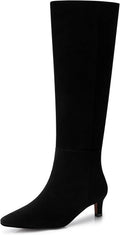 Women's Knee High Boots 1.96 in Kitten Heel - Wide Calf Tall Boots
