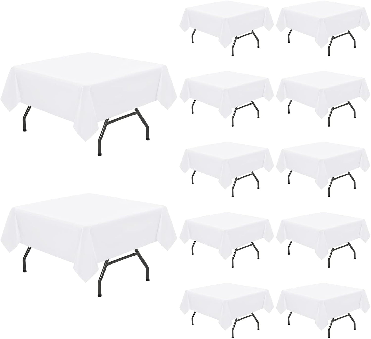 Pesonlook 12 Packs Square Tablecloth White for Events and Parties