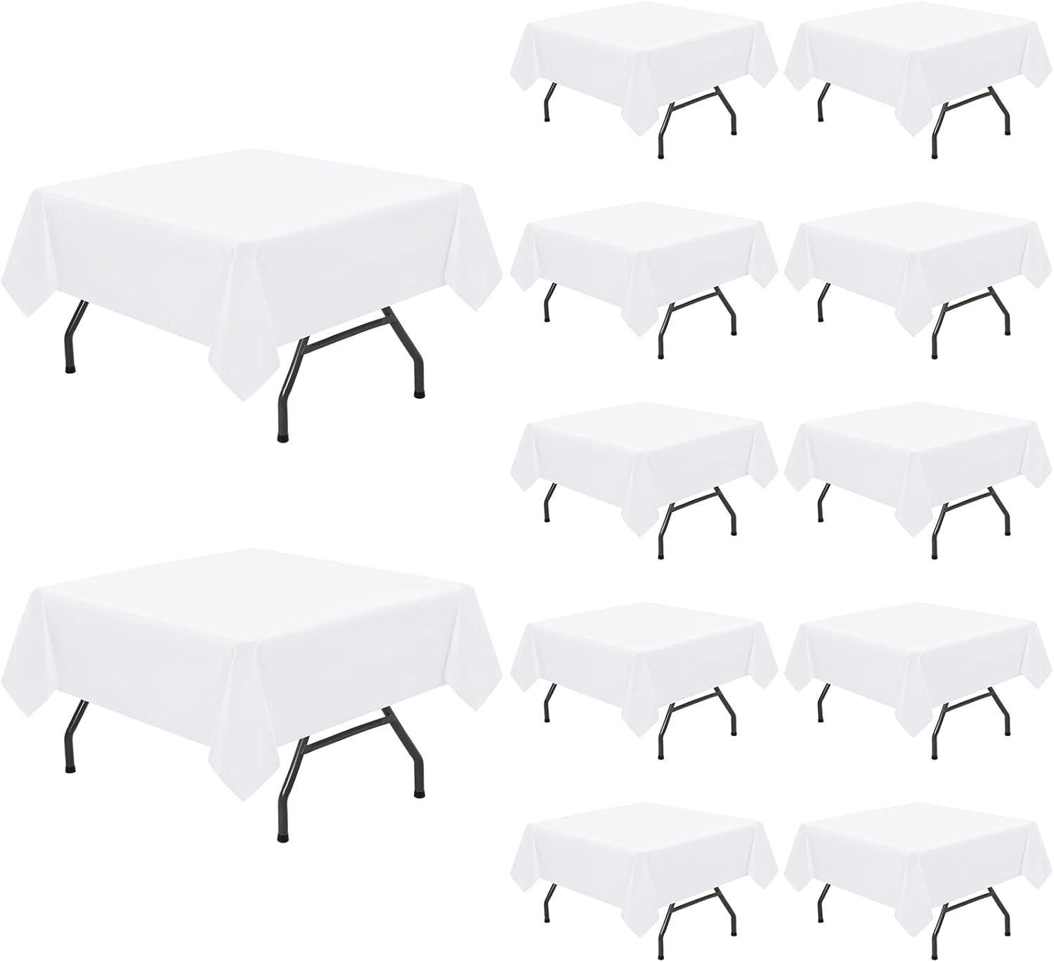 Pesonlook 12 Packs Square Tablecloth White for Events and Parties