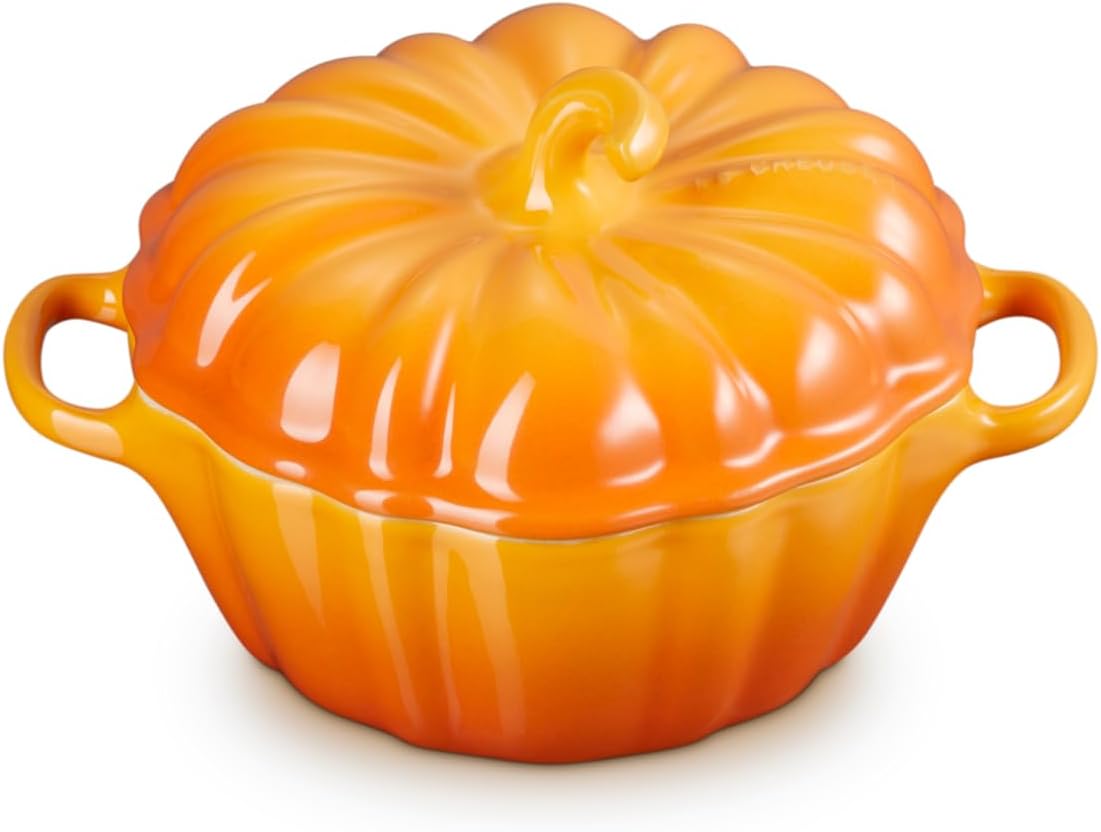 Le Creuset Stoneware Figural Pumpkin Cocotte for Versatile Cooking