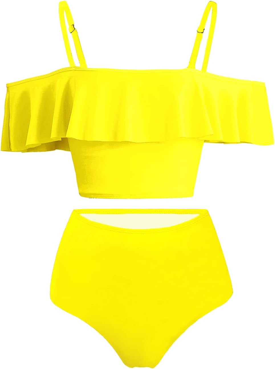 Kaei&Shi High Waisted Flounce Bikini Set for Tummy Control