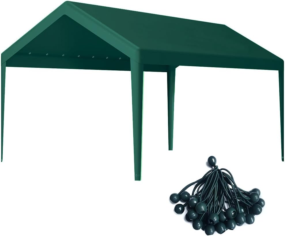 Protective Green Carport Cover, Heavy Duty 12x20 FT Canopy