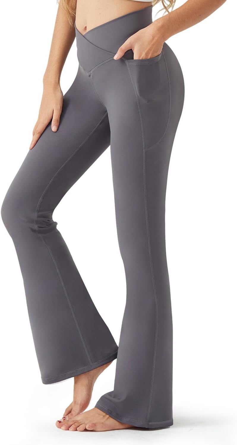 Tall Flare Leggings for Women with Pockets by Zylioo