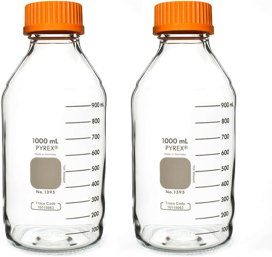 Pyrex Round Media Storage Bottle - Premium Borosilicate Glass