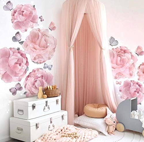 Kids Bed Canopy for Princess Room Decor - Pink Mosquito Net